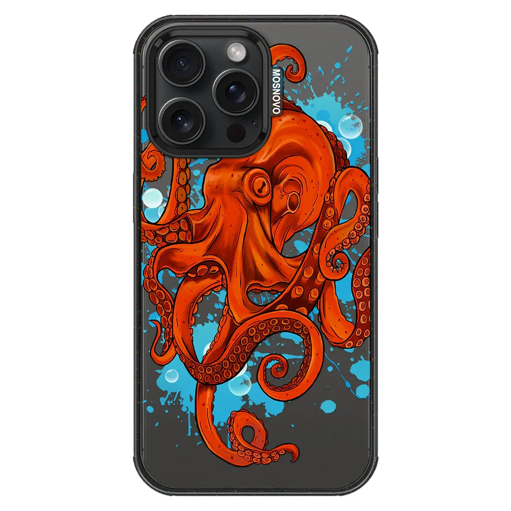 Octopus Phone Case - iPhone 15 Pro Max Case Clear Black ShockStone