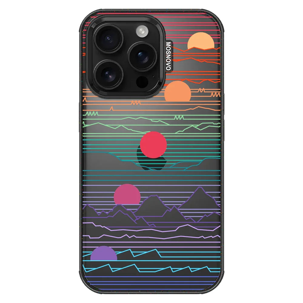 Sunrise and Sunset Phone Case - iPhone 16 Pro Case Clear Black ShockStone