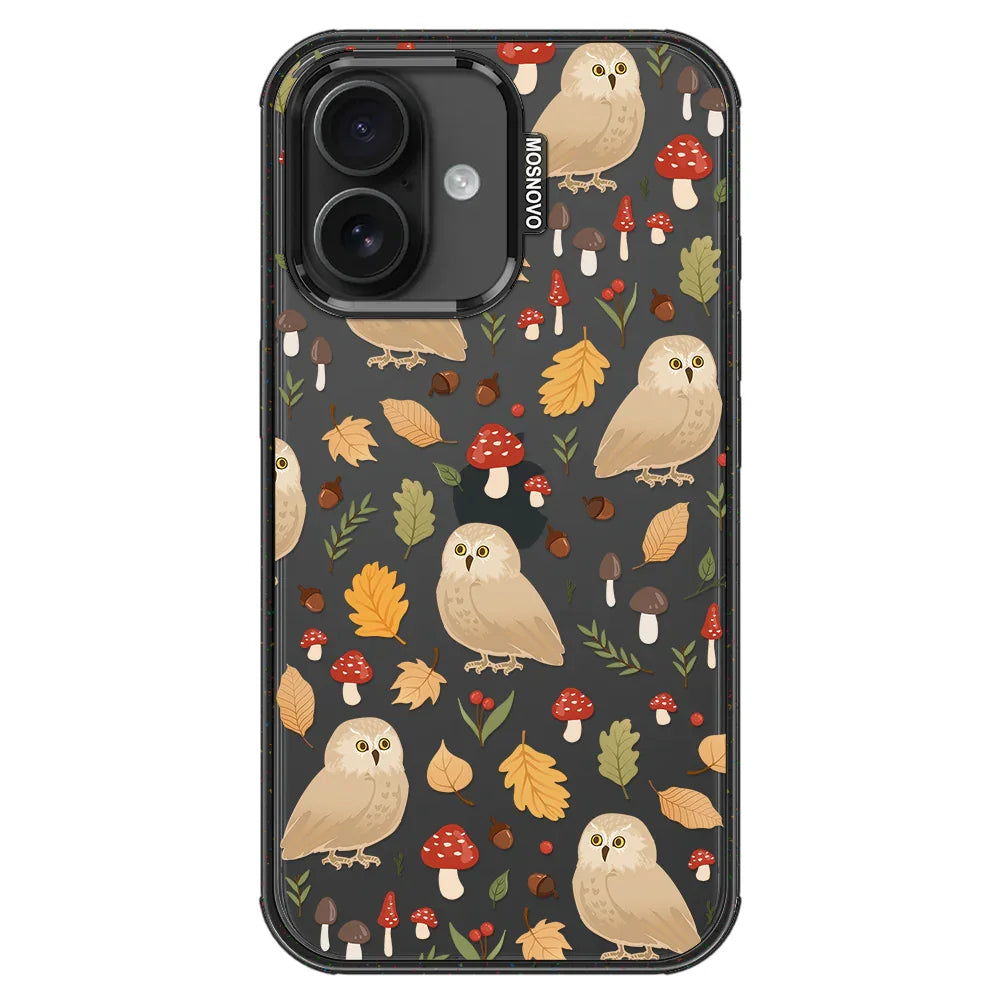 Autumn Owl Phone Case - iPhone 16 Plus Case Clear Black ShockStone