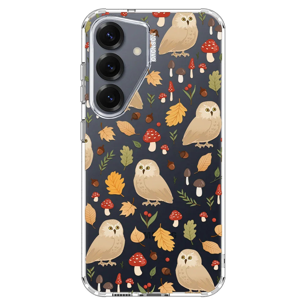 Autumn Owl Phone Case - Samsung Galaxy S25 Plus Case Clear