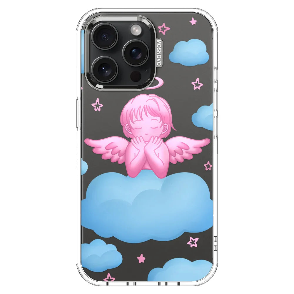 Pink Serenity Angel Phone Case - iPhone 15 Pro Max Case  MOSNOVO