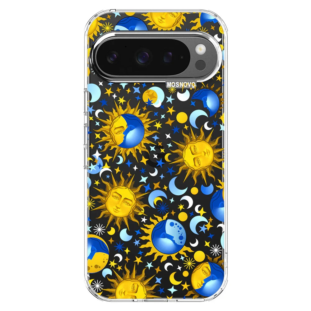 Celestial Sun Moon Phone Case - Google Pixel 9 Pro XL Case Clear