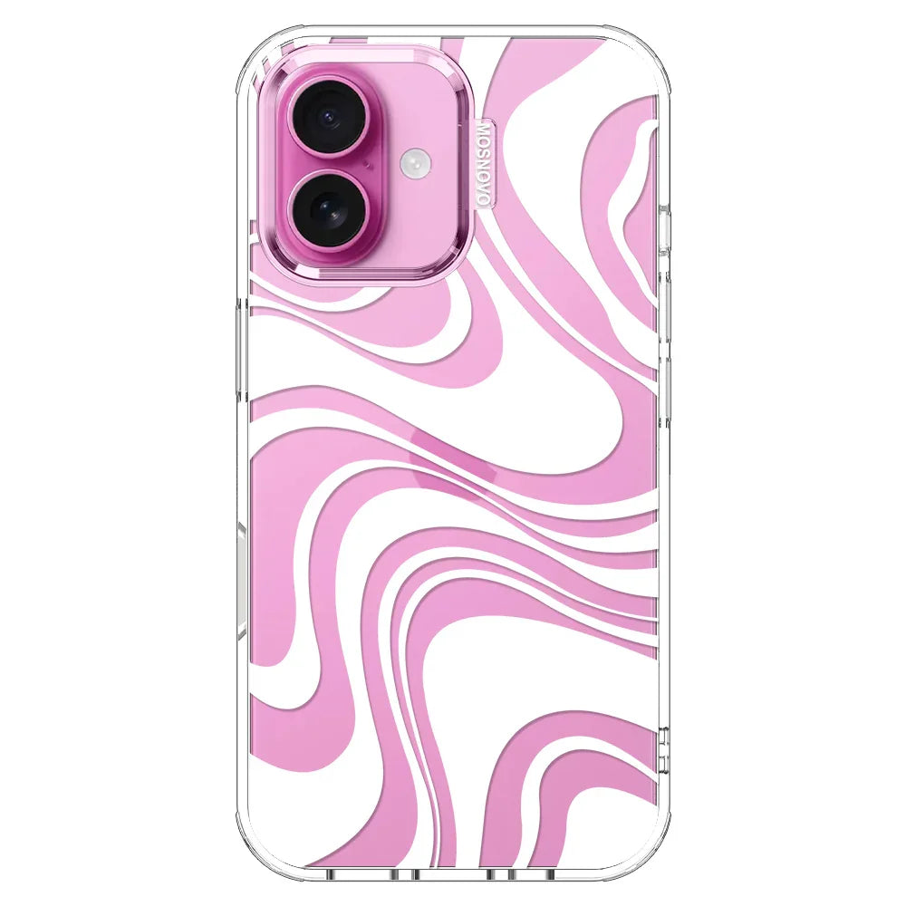White Swirl Phone Case - iPhone 16 Case Clear