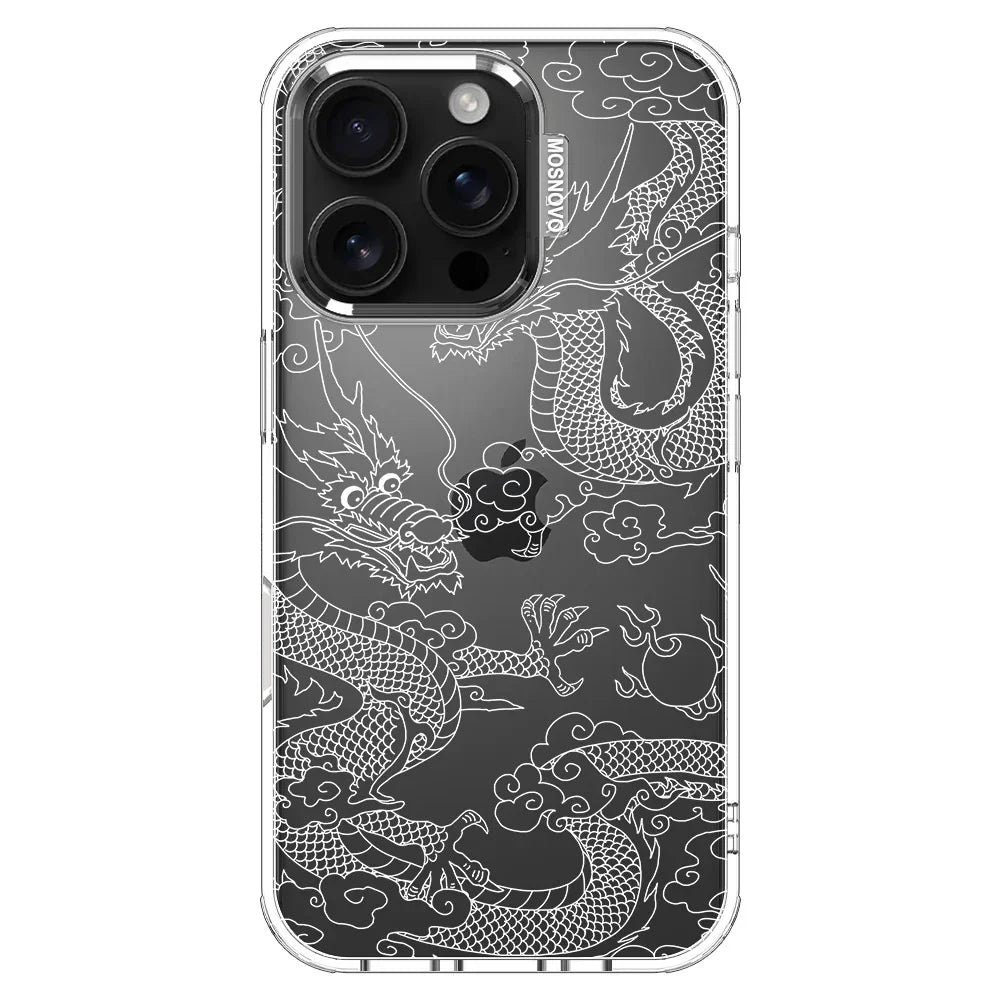 White Dragon Phone Case - iPhone 16 Pro Case Clear