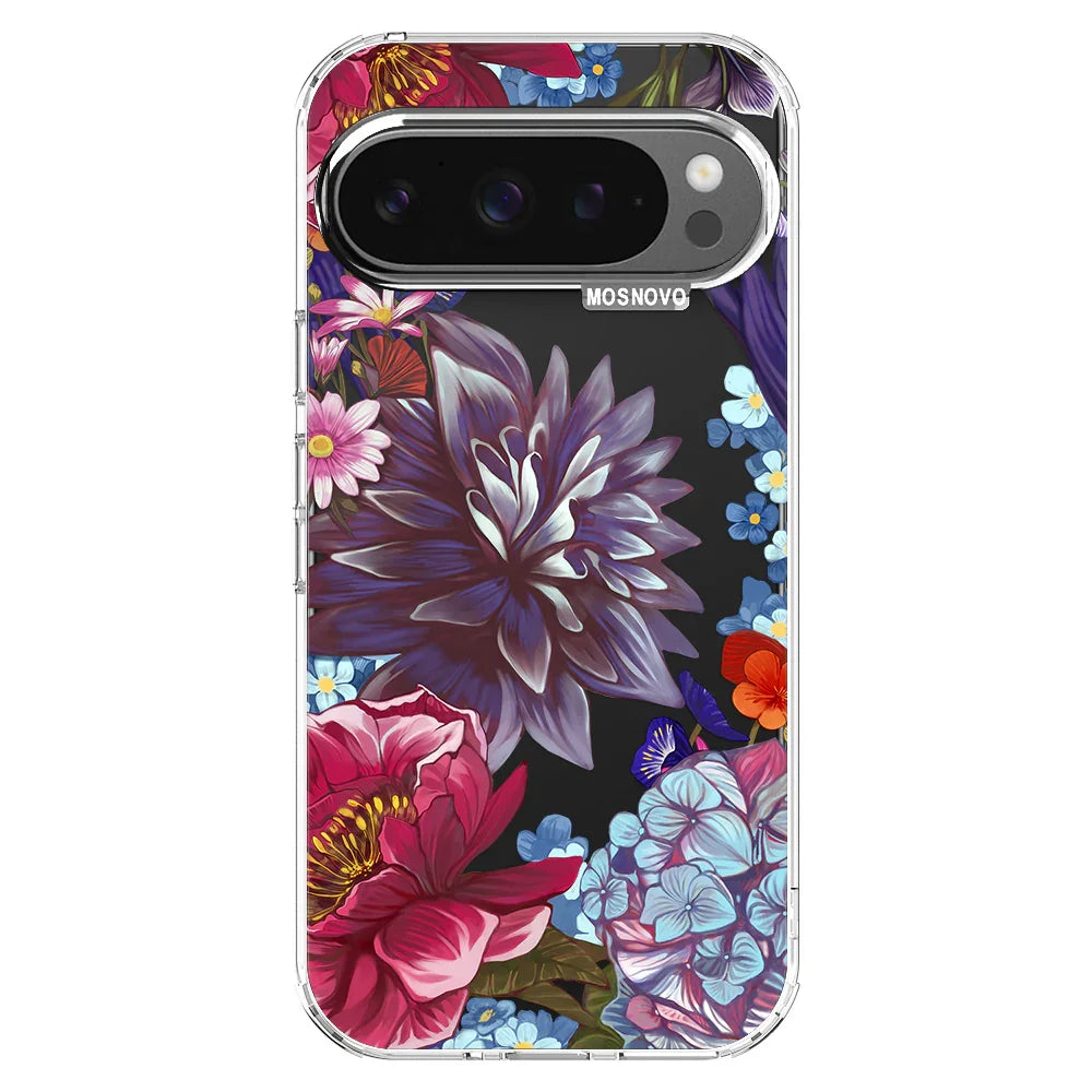 Lilac Floral Phone Case - Google Pixel 9 Pro Case Clear