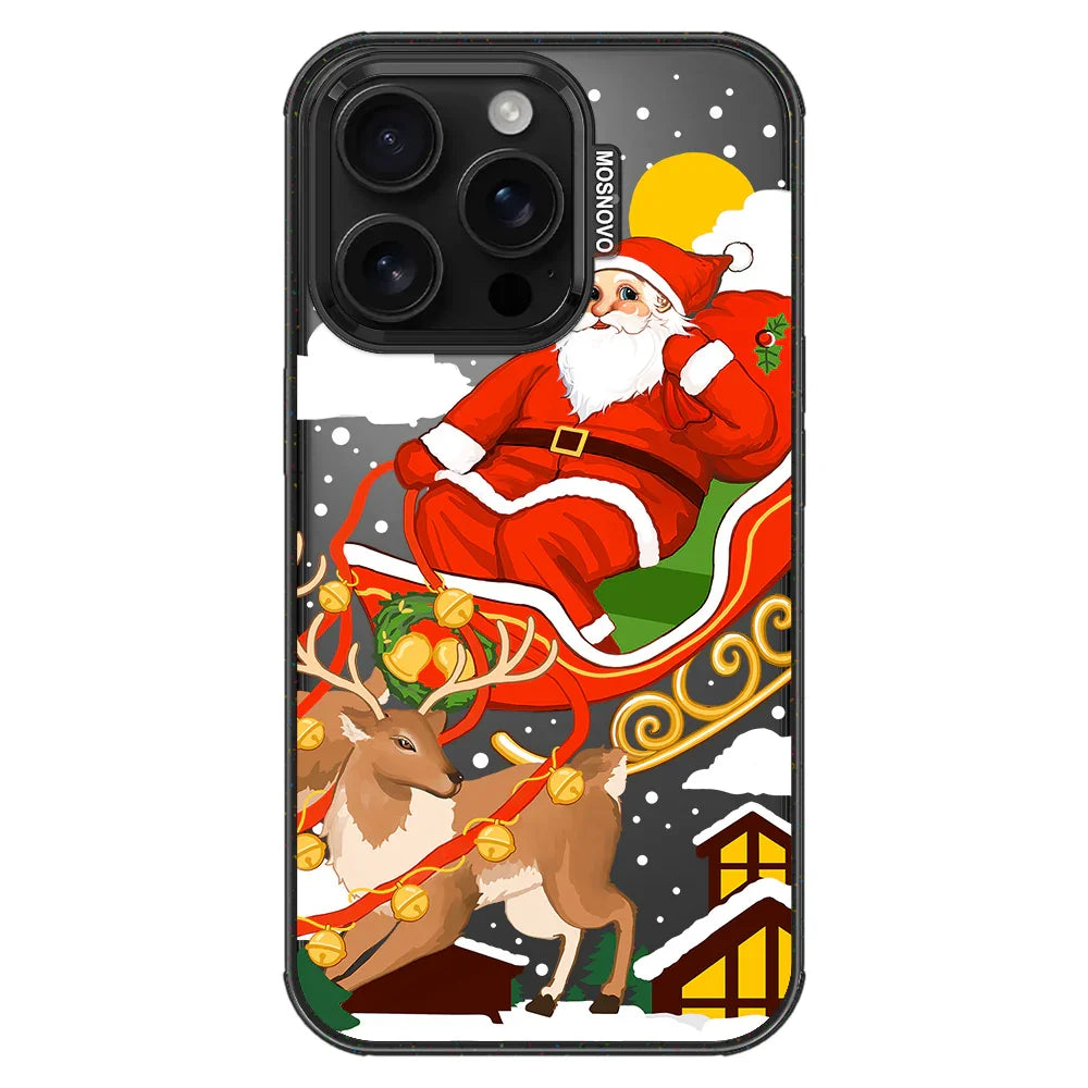 Santa Claus Phone Case - iPhone 16 Pro Case Clear Black ShockStone