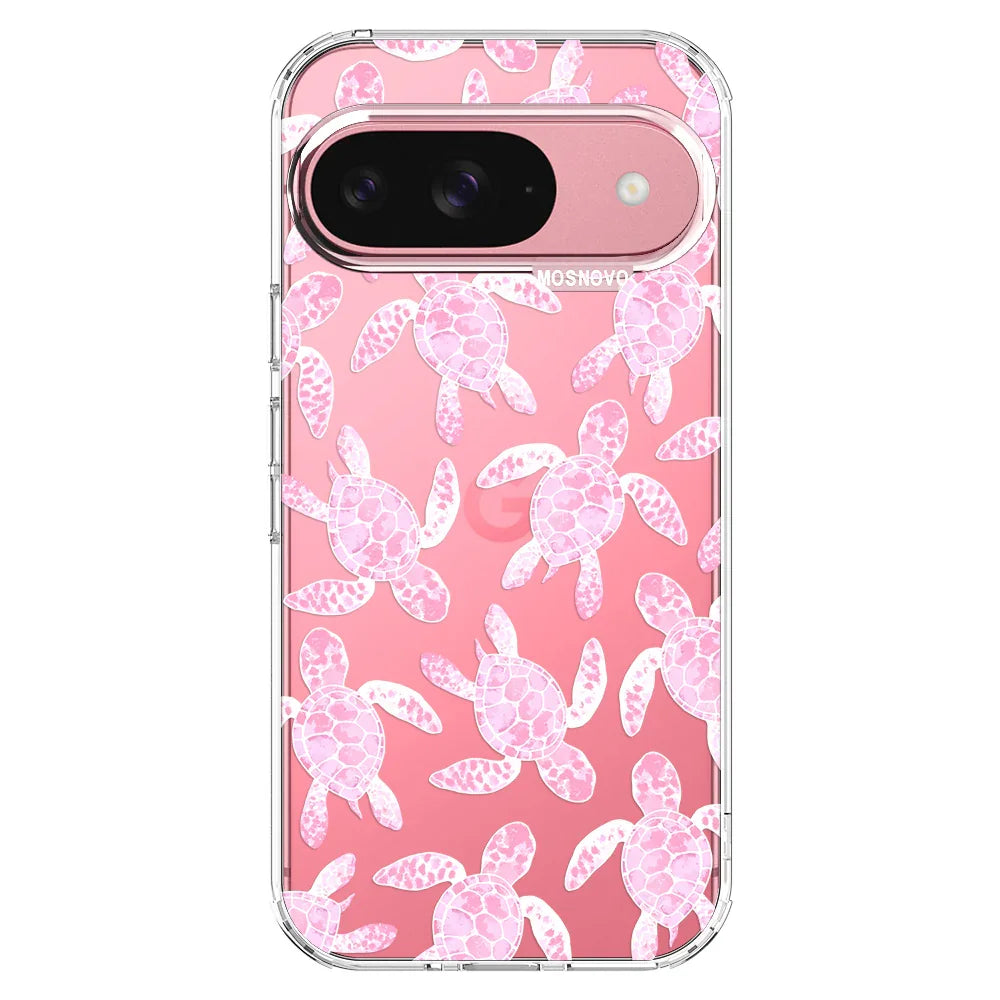 Pink Turtle Phone Case - Google Pixel 9 Case Clear