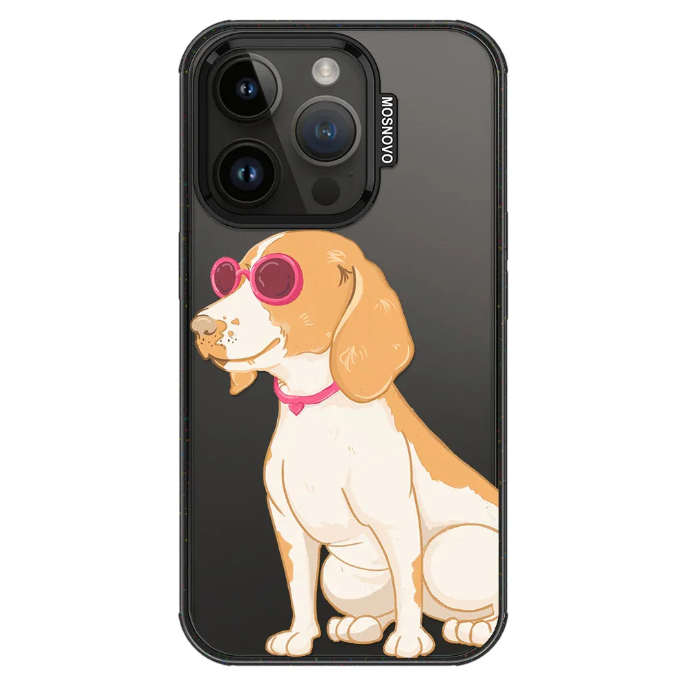 Cute Beagle Phone Case - iPhone 14 Pro Case Clear Black ShockStone