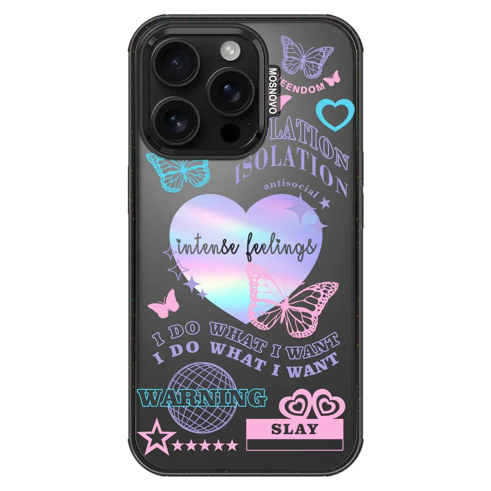 Intense Feeling Phone Case - iPhone 16 Pro Case Clear Black ShockStone