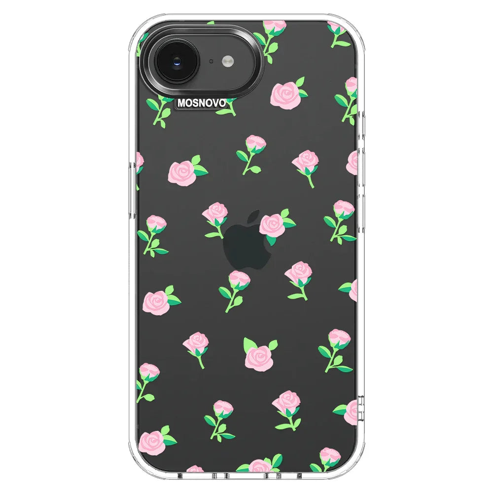 Pink Rose Floral Phone Case - iPhone 16e Case Clear
