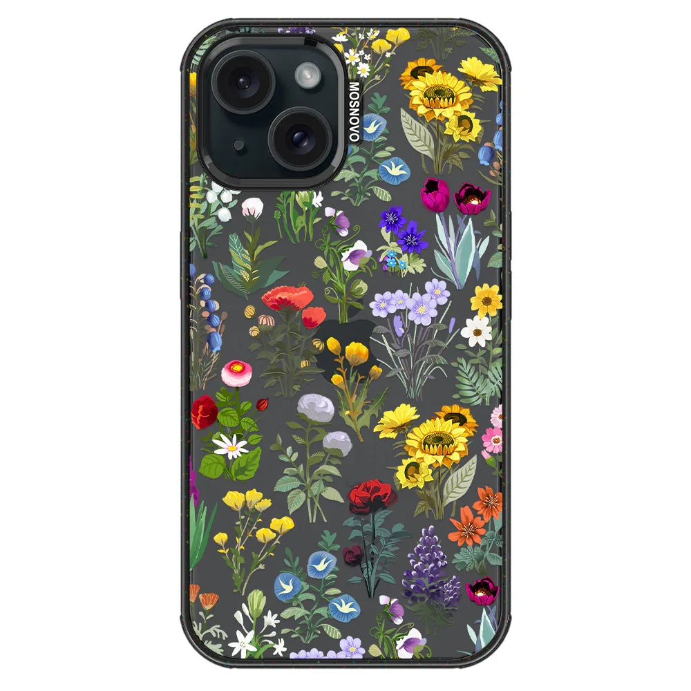 Wildflowers Phone Case - iPhone 15 Plus Case Clear Black ShockStone
