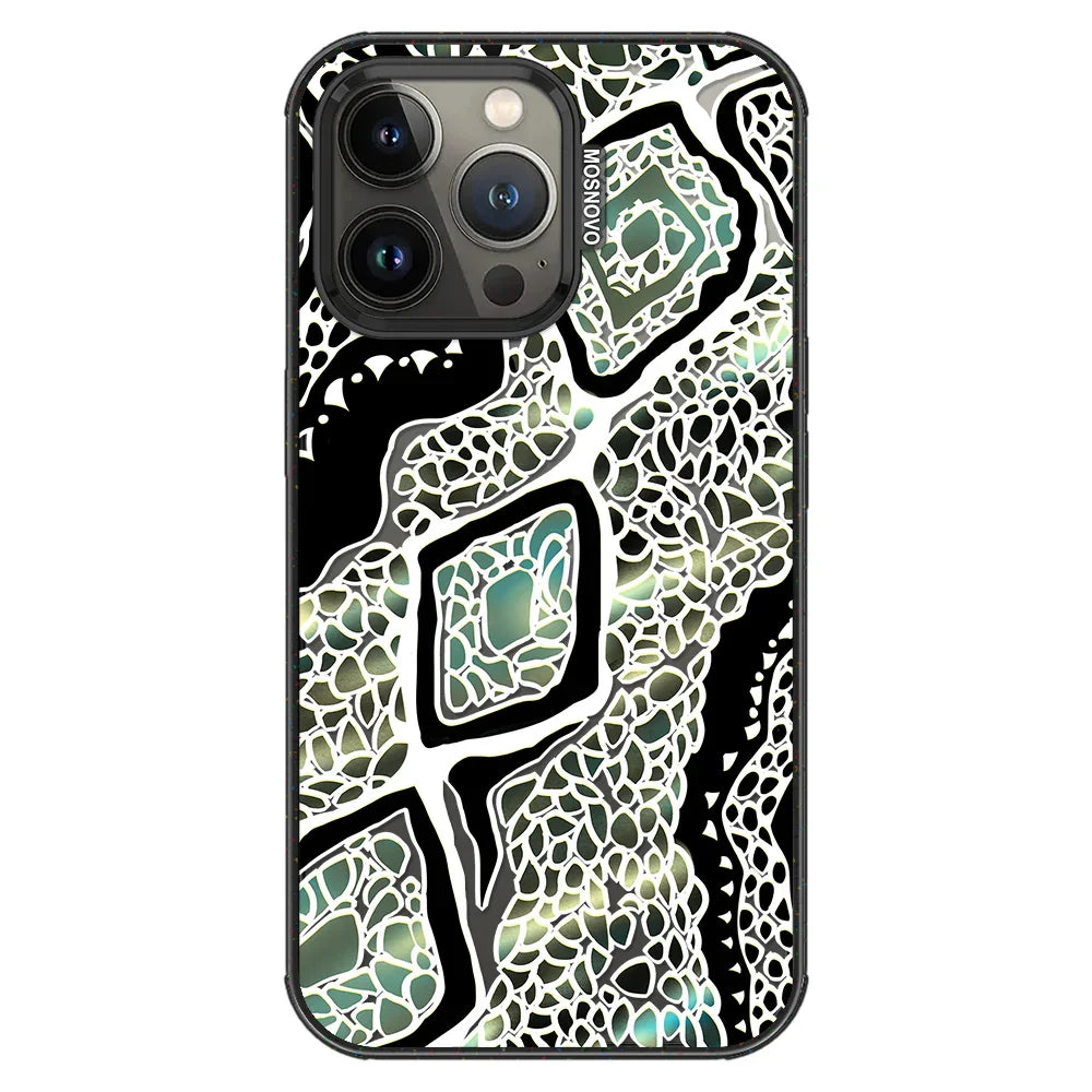 Jade Snake Phone Case - iPhone 13 Pro Case Clear Black ShockStone