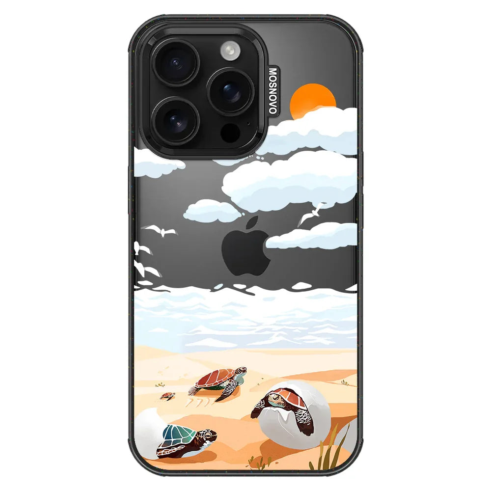 Baby Sea Turtle Phone Case - iPhone 16 Pro Case Clear Black ShockStone