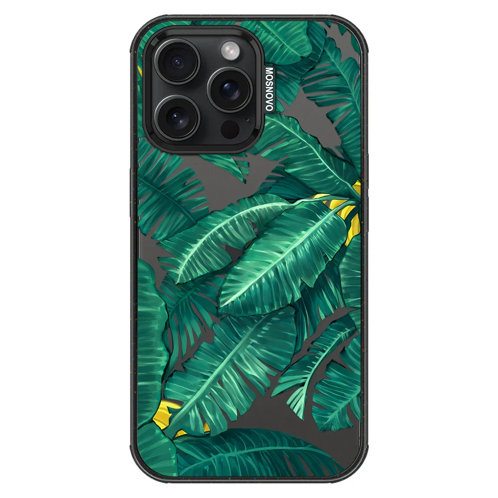 Banana Leaf Phone Case - iPhone 15 Pro Max Case Clear Black ShockStone