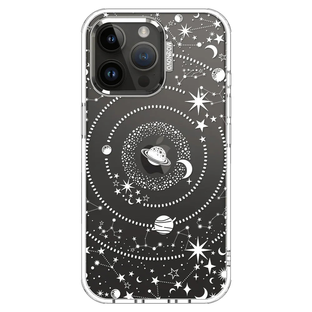 White Galaxy Phone Case - iPhone 14 Pro Max Case Clear