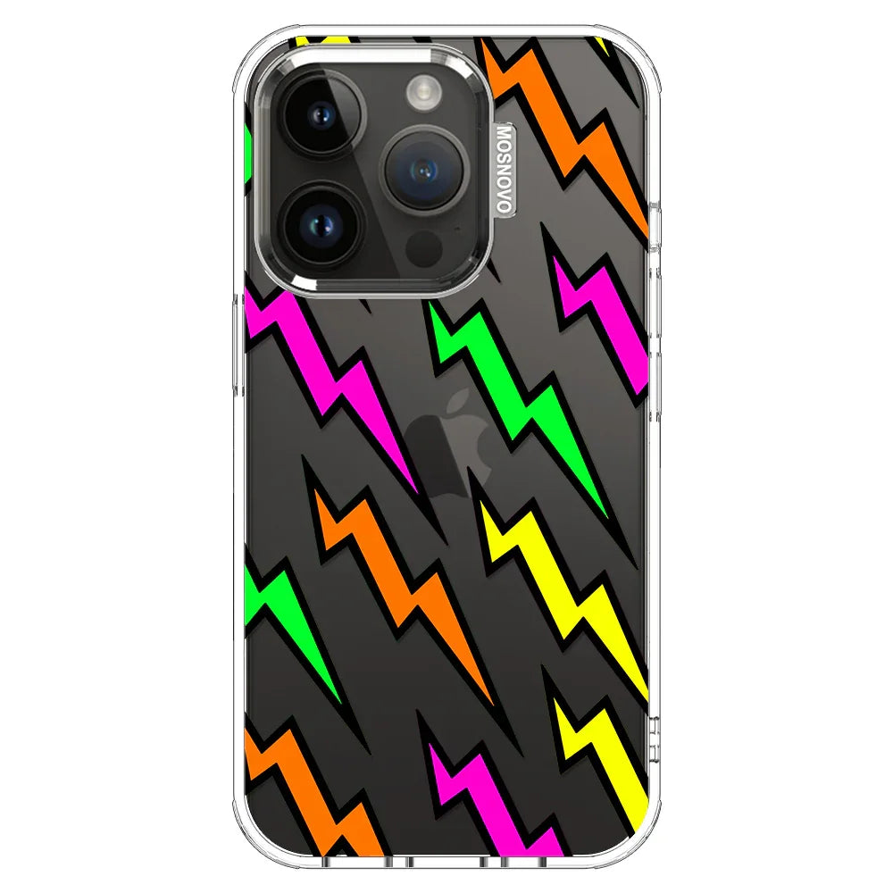 Colorful Lightning Phone Case - iPhone 14 Pro Case Clear