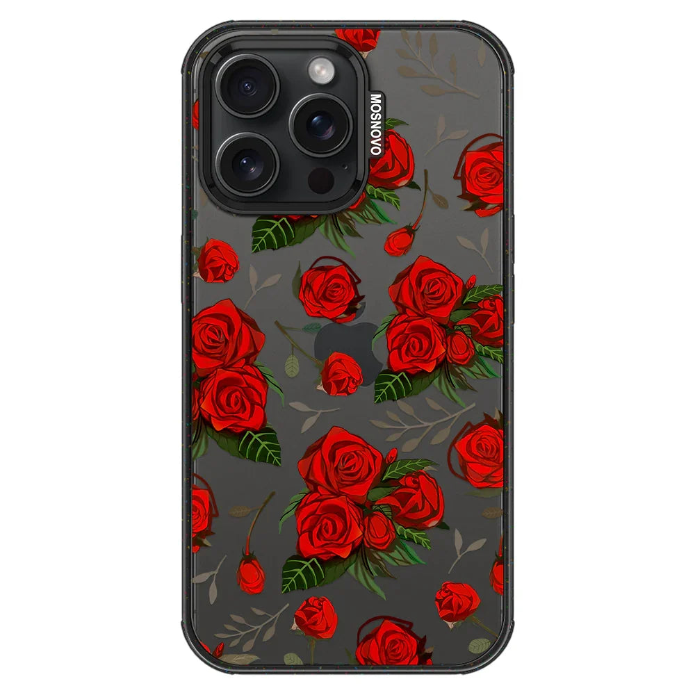 Roses Phone Case - iPhone 15 Pro Max Case Clear Black ShockStone