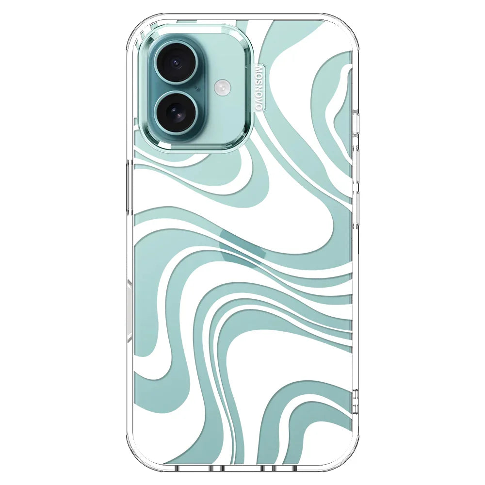 White Swirl Phone Case - iPhone 16 Case Clear