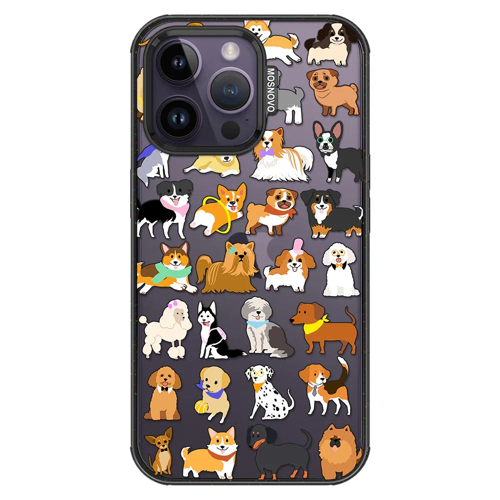 Cute Puppy Phone Case - iPhone 14 Pro Max Case Clear Black ShockStone