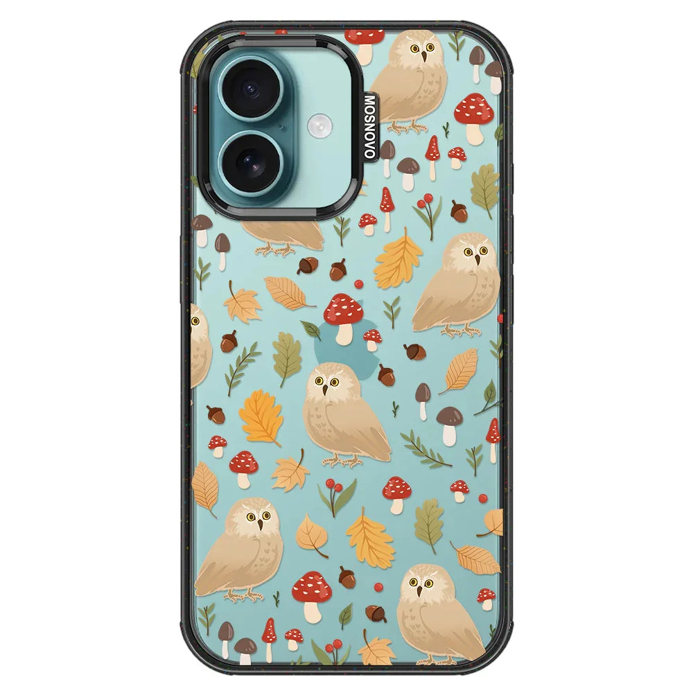 Autumn Owl Phone Case - iPhone 16 Plus Case Clear Black ShockStone