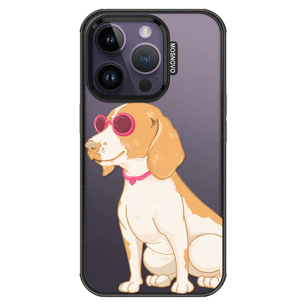 Cute Beagle Phone Case - iPhone 14 Pro Case Clear Black ShockStone