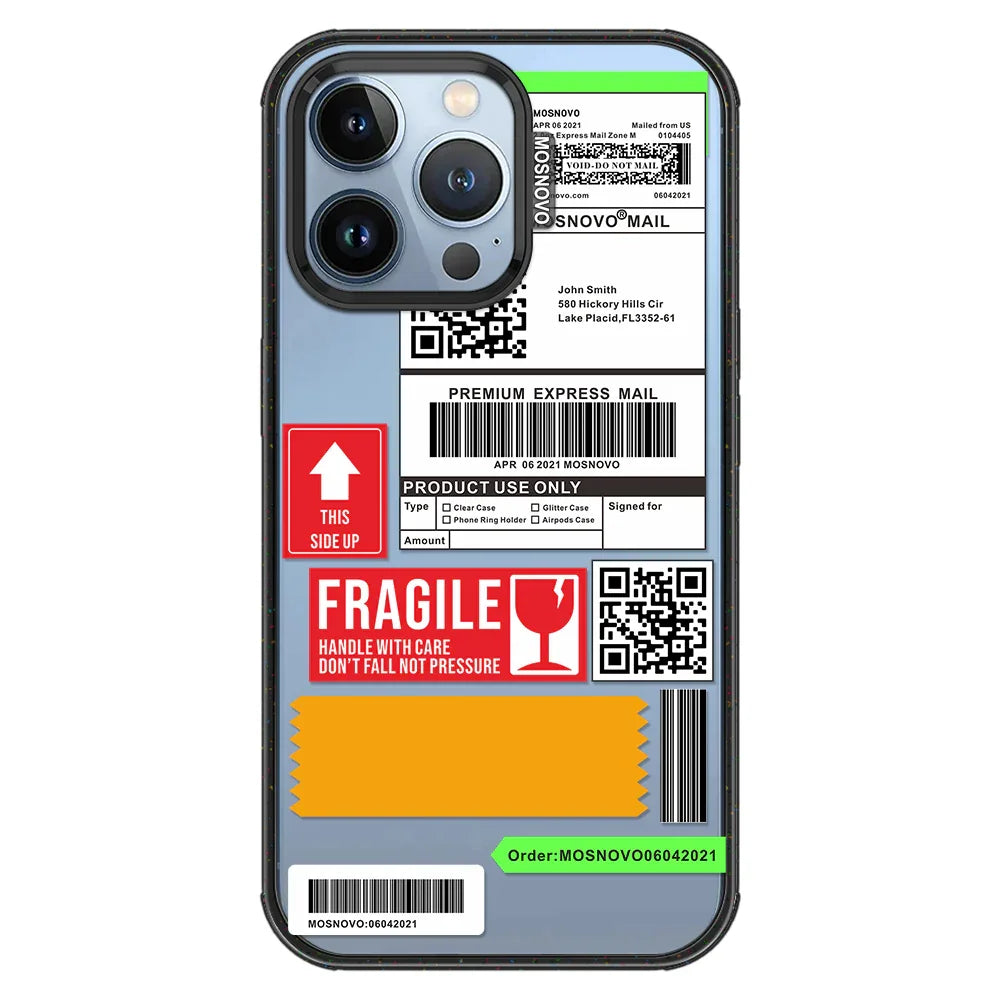 MOSNOVO LABEL Phone Case - iPhone 13 Pro Case Clear Black ShockStone