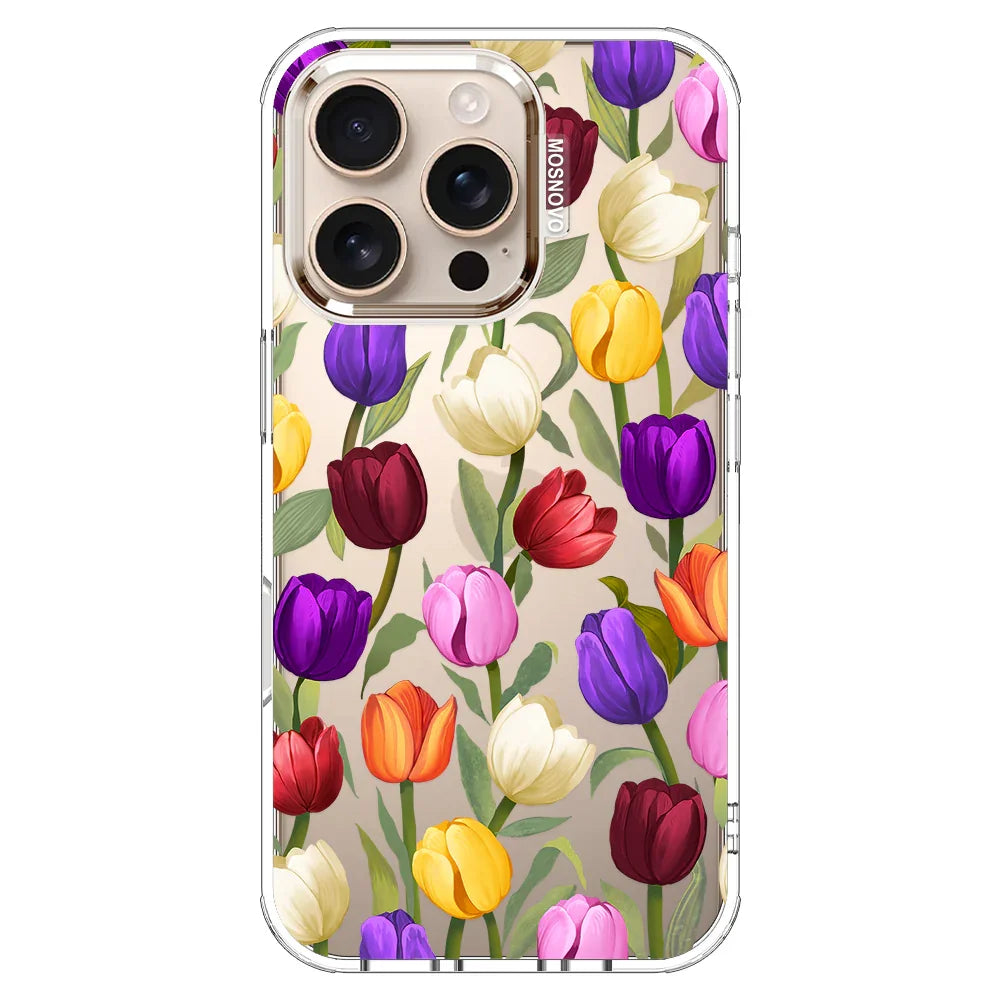 Colorful Tulips Phone Case - iPhone 16 Pro Case Clear