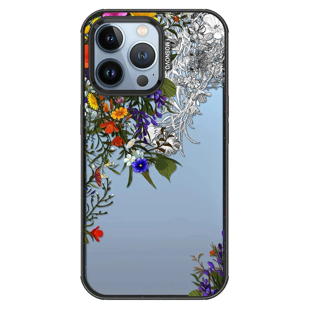 Spring Meadow Phone Case - iPhone 13 Pro Case Clear Black ShockStone
