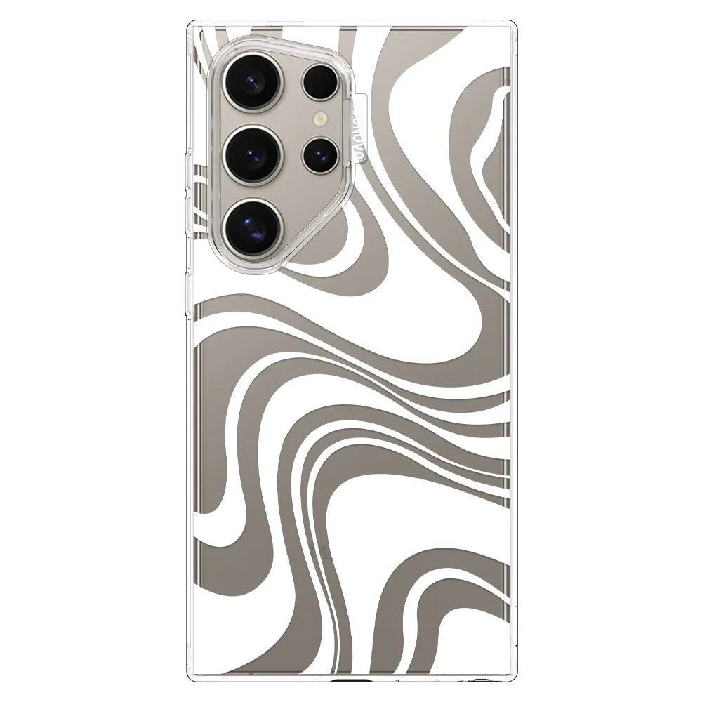 White Swirl Phone Case - Samsung Galaxy S24 Ultra Case