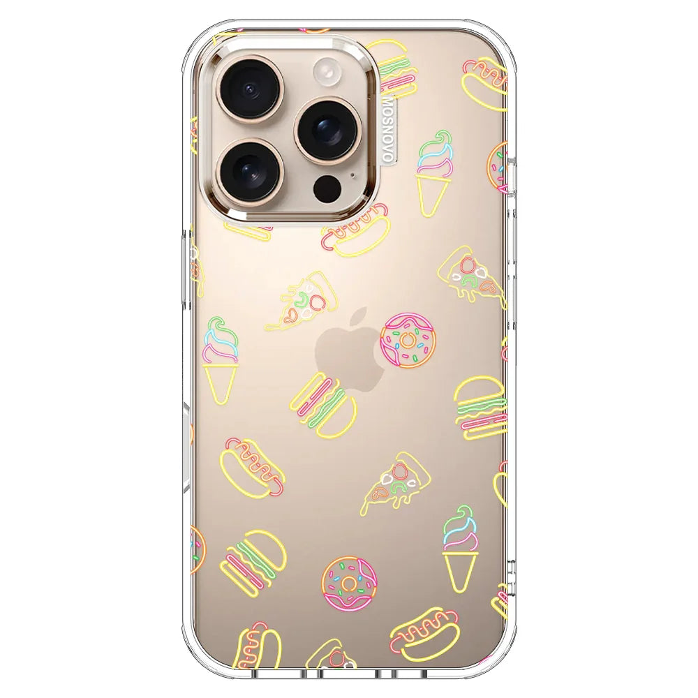 Neon Junk Food Phone Case - iPhone 16 Pro Case Clear