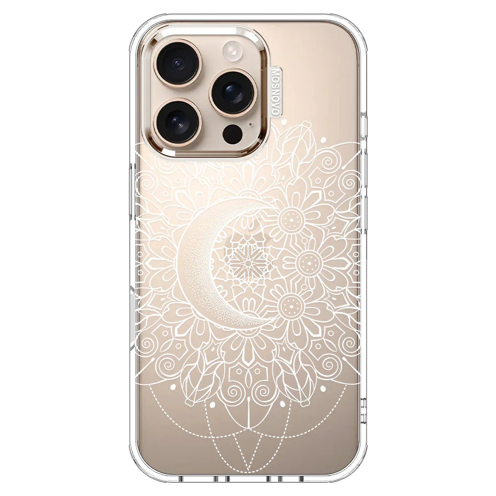 Celestial Moon Mandala Phone Case - iPhone 16 Pro Case Clear