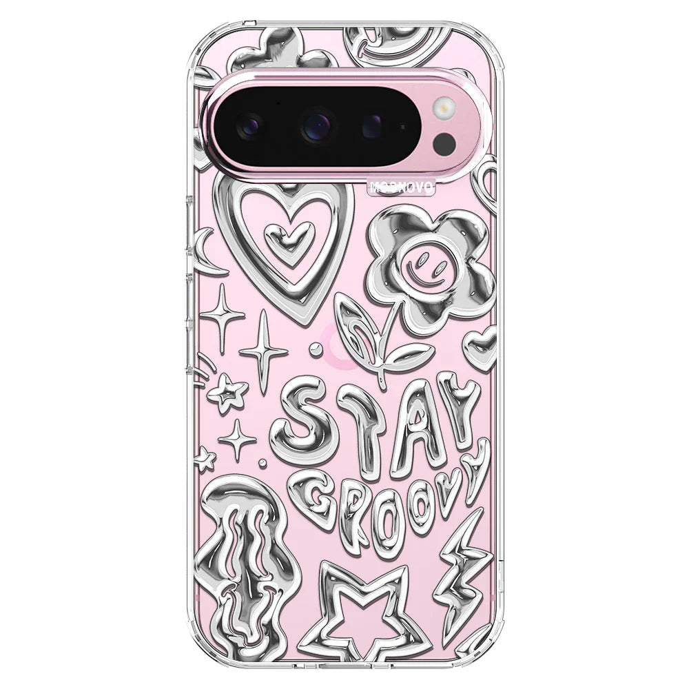 Silver Chrome Art (Flat Print) Phone Case - Google Pixel 9 Pro XL Case Clear