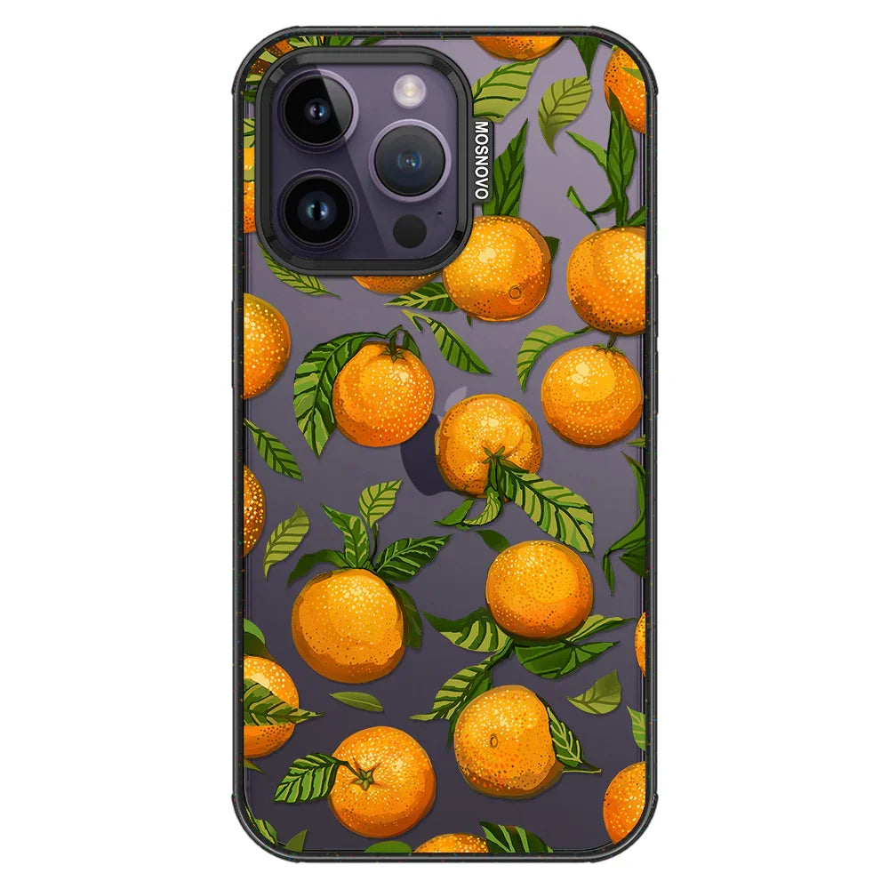 Tangerine Phone Case - iPhone 14 Pro Max Case Clear Black ShockStone