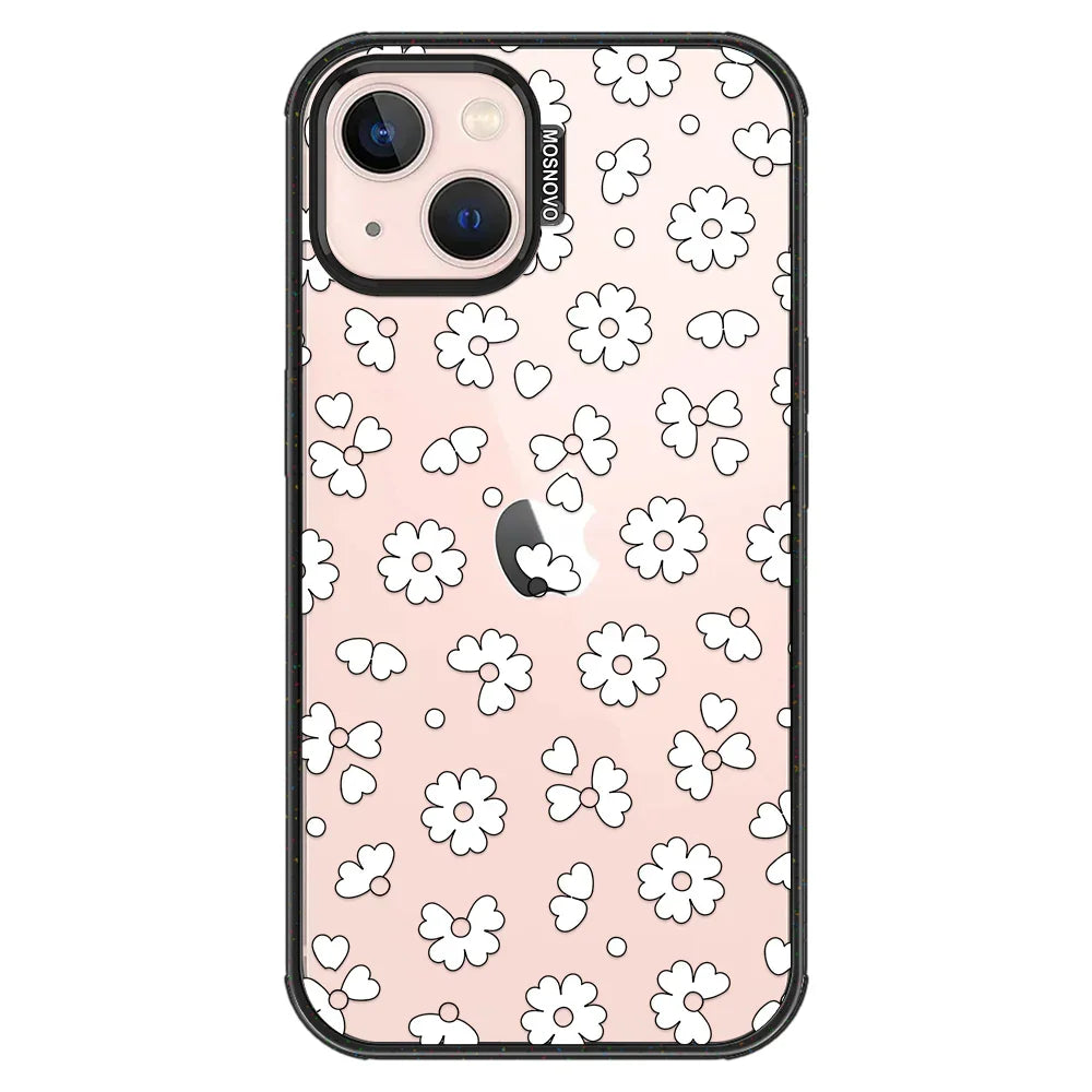 Floret Phone Case - iPhone 13 Case Clear Black ShockStone