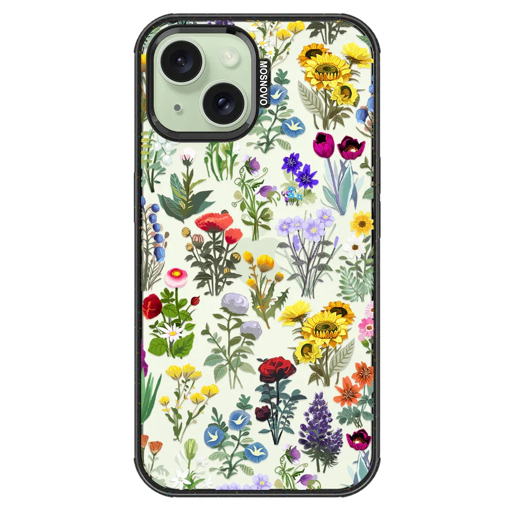 Wildflowers Phone Case - iPhone 15 Plus Case Clear Black ShockStone