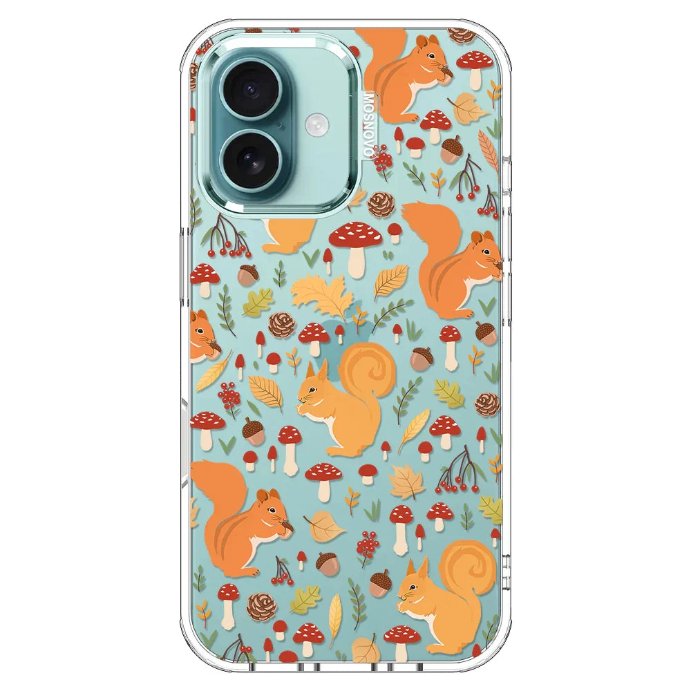 Autumn Squirrel Phone Case - iPhone 16 Plus Case Clear