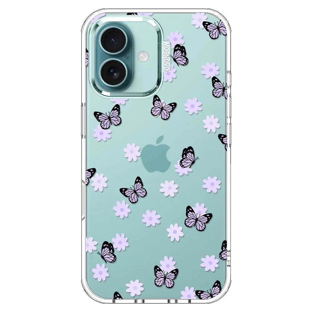 Lilac Butterfly Phone Case - iPhone 16 Case Clear