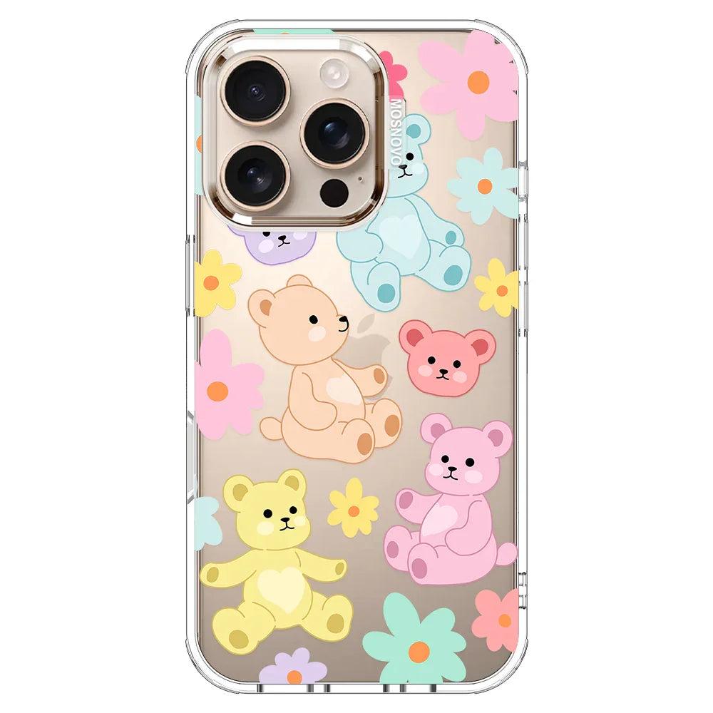 Cute Teddy Bear Phone Case - iPhone 16 Pro Case Clear