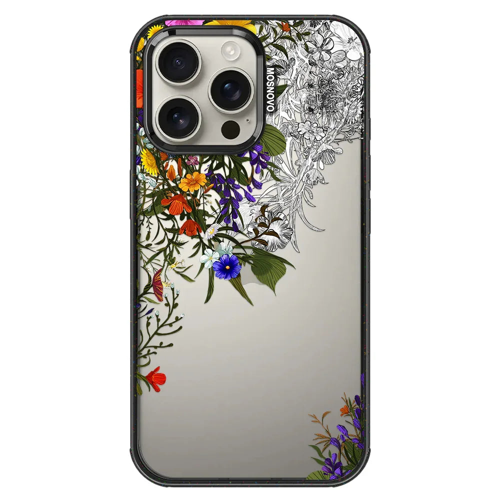 Spring Meadow Phone Case - iPhone 16 Pro Max Case Clear Black ShockStone