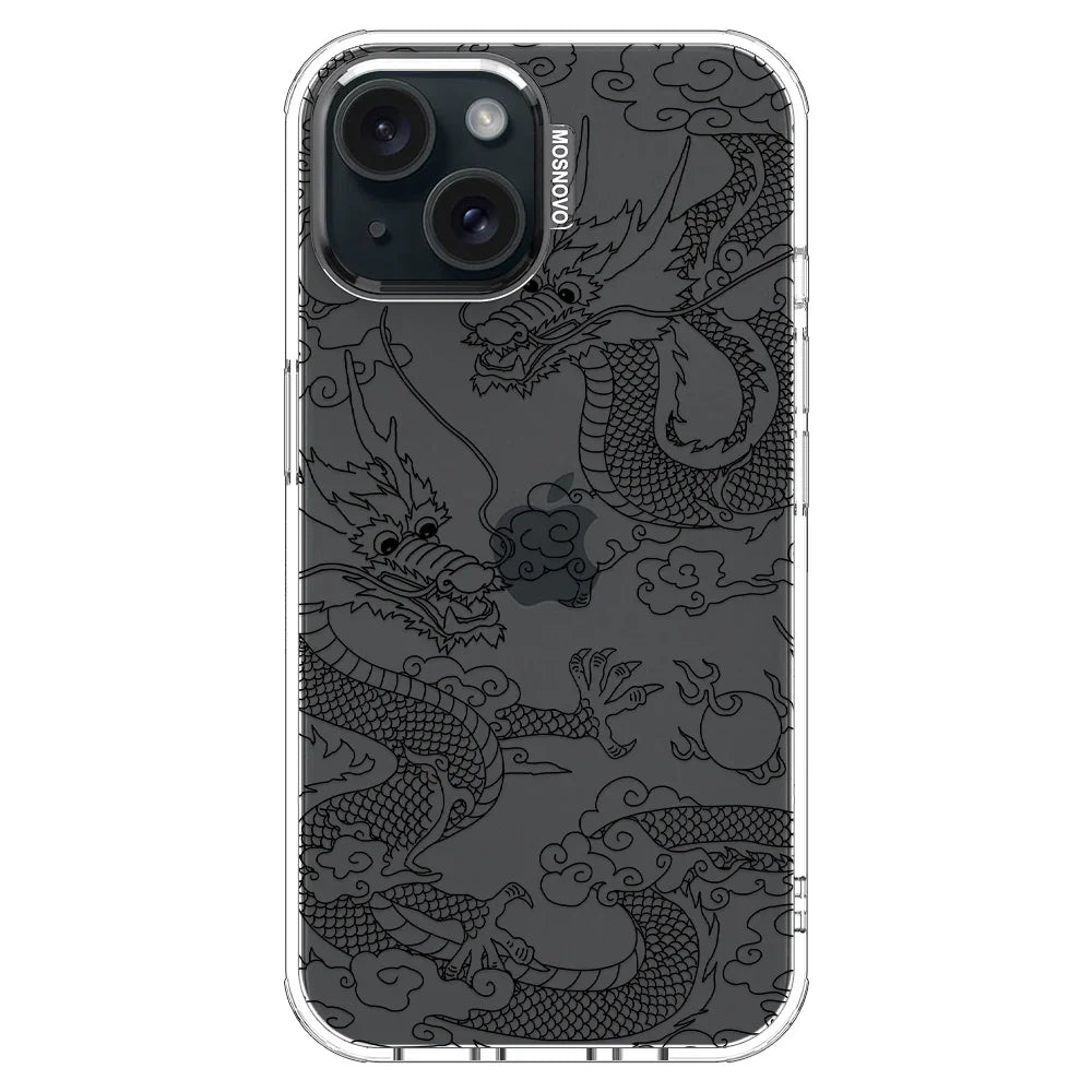 Black Dragon Phone Case - iPhone 15 Case Clear