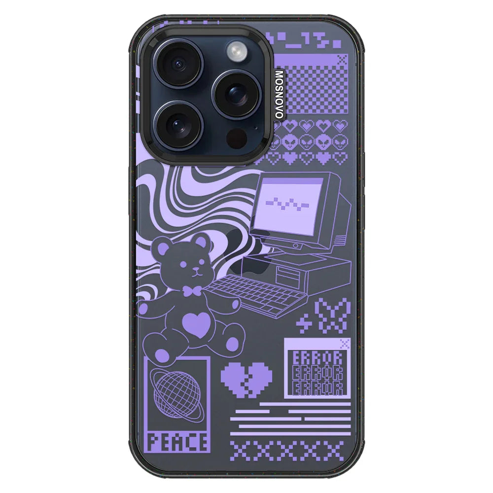 Y2K Aesthetic Phone Case - iPhone 15 Pro Case Clear Black ShockStone