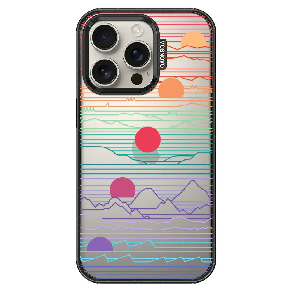 Sunrise and Sunset Phone Case - iPhone 16 Pro Case Clear Black ShockStone
