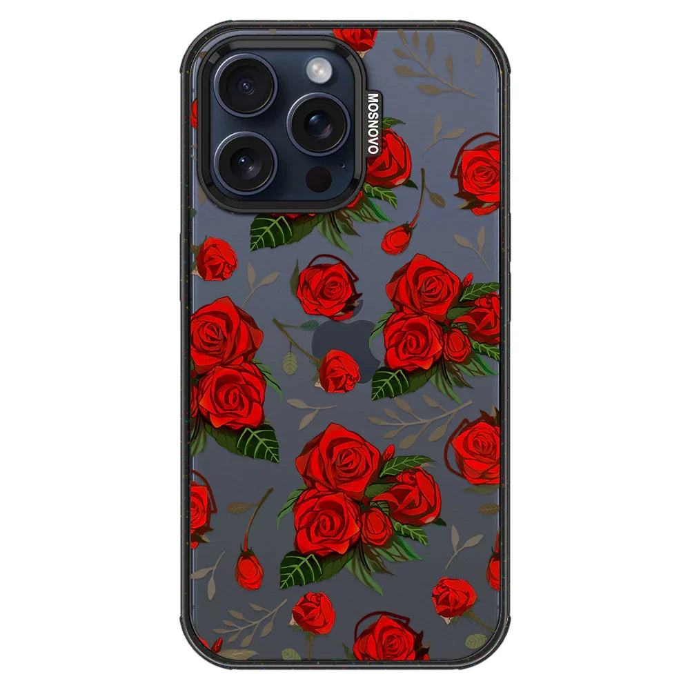 Roses Phone Case - iPhone 15 Pro Max Case Clear Black ShockStone