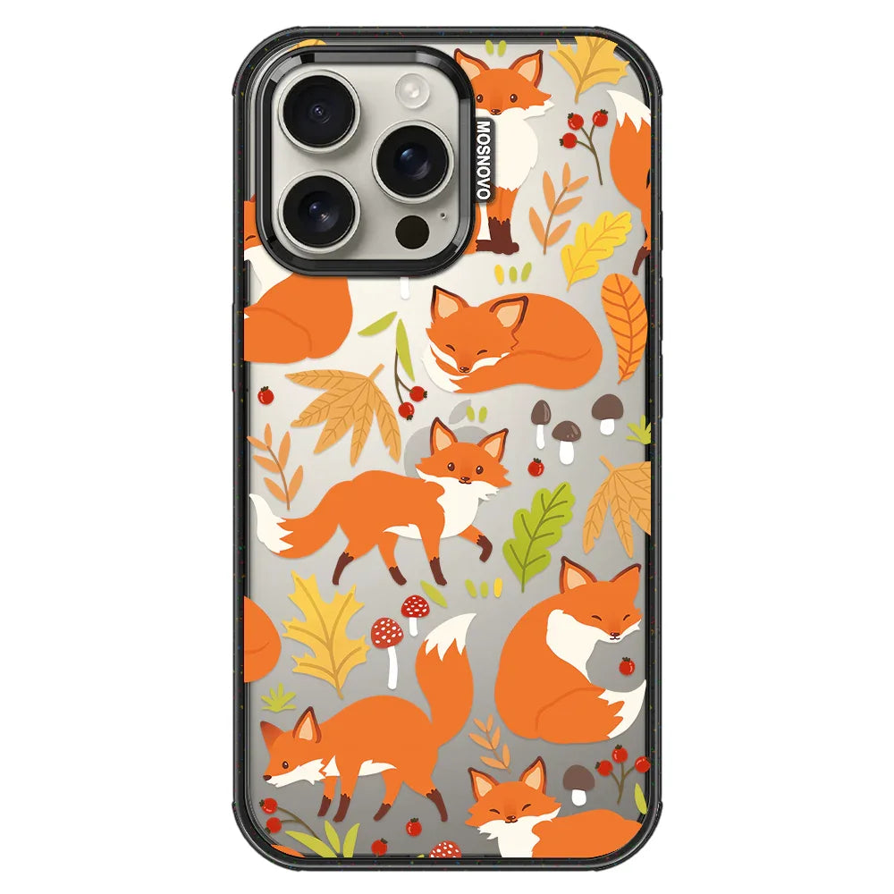 Autumn Fox Phone Case - iPhone 16 Pro Max Case Clear Black ShockStone