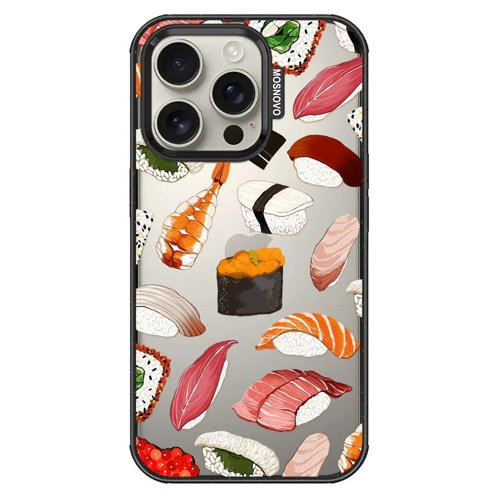Sushi Phone Case - iPhone 16 Pro Case Clear Black ShockStone
