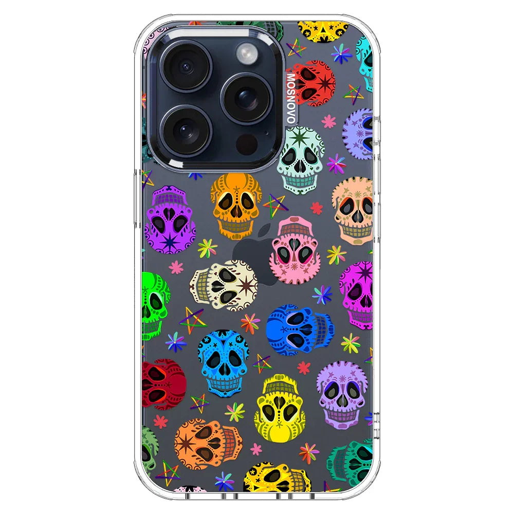 Sugar Skull Phone Case - iPhone 15 Pro Case Clear