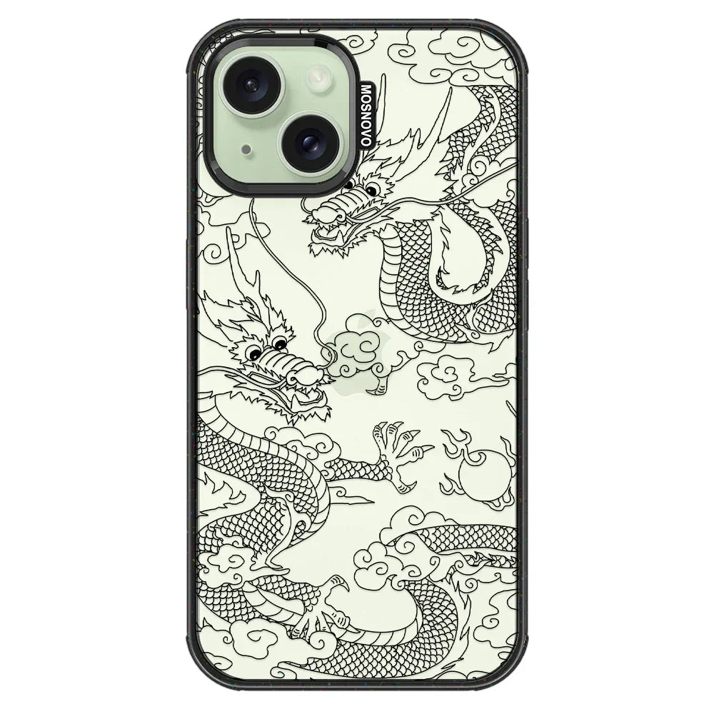 Black Dragon Phone Case - iPhone 15 Case Clear Black ShockStone