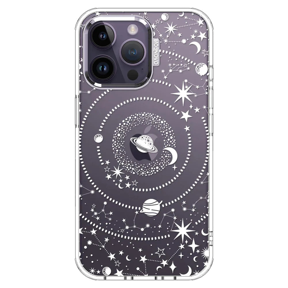 White Galaxy Phone Case - iPhone 14 Pro Max Case Clear