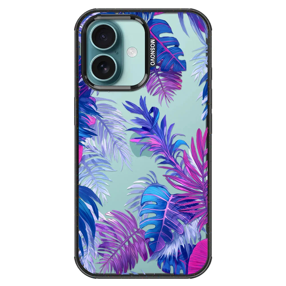 Fancy Palm Leaf Phone Case - iPhone 16 Case Clear Black ShockStone