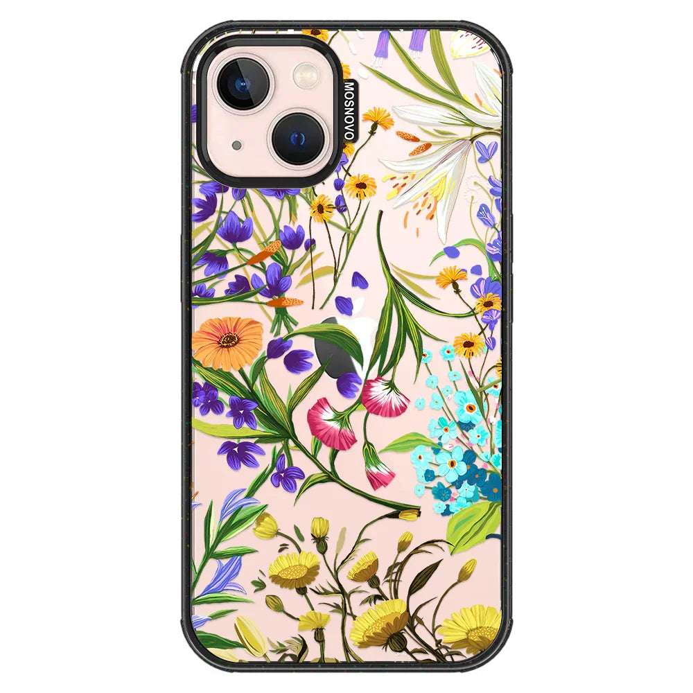 Summer Flower Holidays Phone Case - iPhone 13 Case Clear Black ShockStone